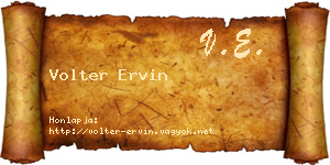 Volter Ervin névjegykártya